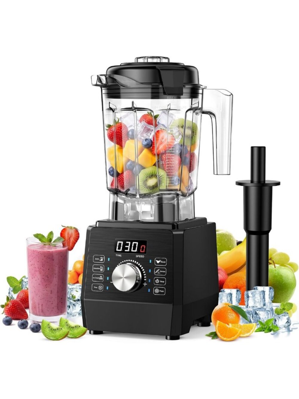 Powerful 1800W Smoothie Blender with 70oz BPA-Free Pitcher, 6 Presets & Ice